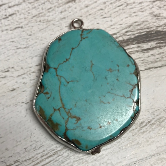 Jewelry - Turquoise and 925 sterling pendant 2” length